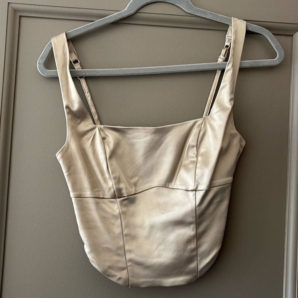 Abercrombie Satin Sculpt Square Neck Crop top